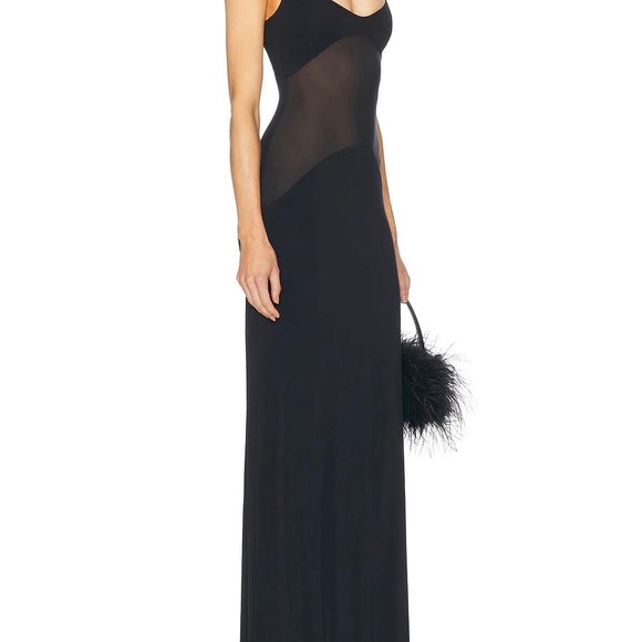 NWT_ Helsa Sheer Knit Curve Maxi Dress in Black size L - Picture 2 of 10